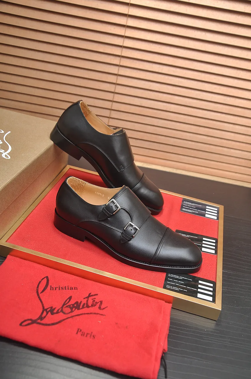 Men's shoes 💰620💶 [Chrstian Loubotin] Red-soled shoes 💋Original mold opening, the highest version on the market, purely handmade ➕Imported cowhide uppers, first-layer water-dyed cowhide lining! Original EU high-gloss outsole. 38 to 45 (45 customized)